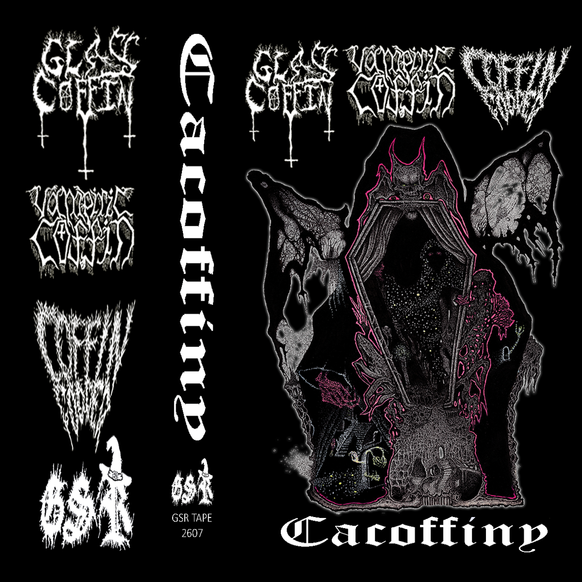 GLASS COFFIN / VAMPIRIC COFFIN / COFFIN FODDER - Cacoffiny (triple coffin split) cassette